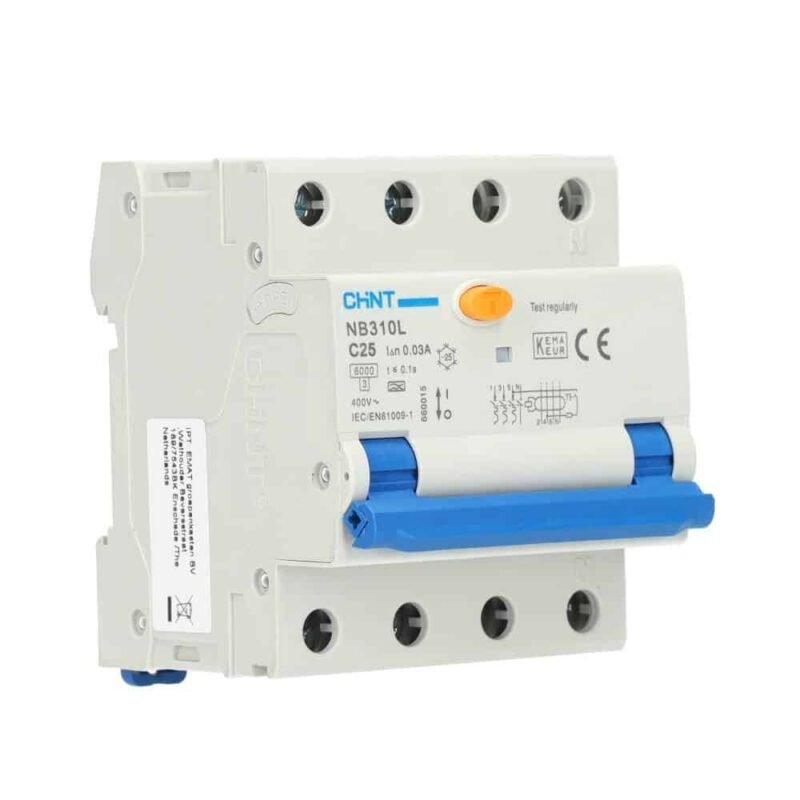 CHINT DIFFERENTIEELAUTOMAAT 4P 25A CURVE C 30MA TYPE A