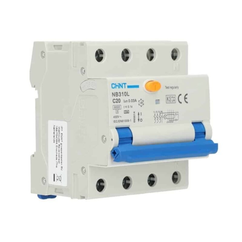 CHINT DIFFERENTIEELAUTOMAAT 4P 20A CURVE C 30MA TYPE A