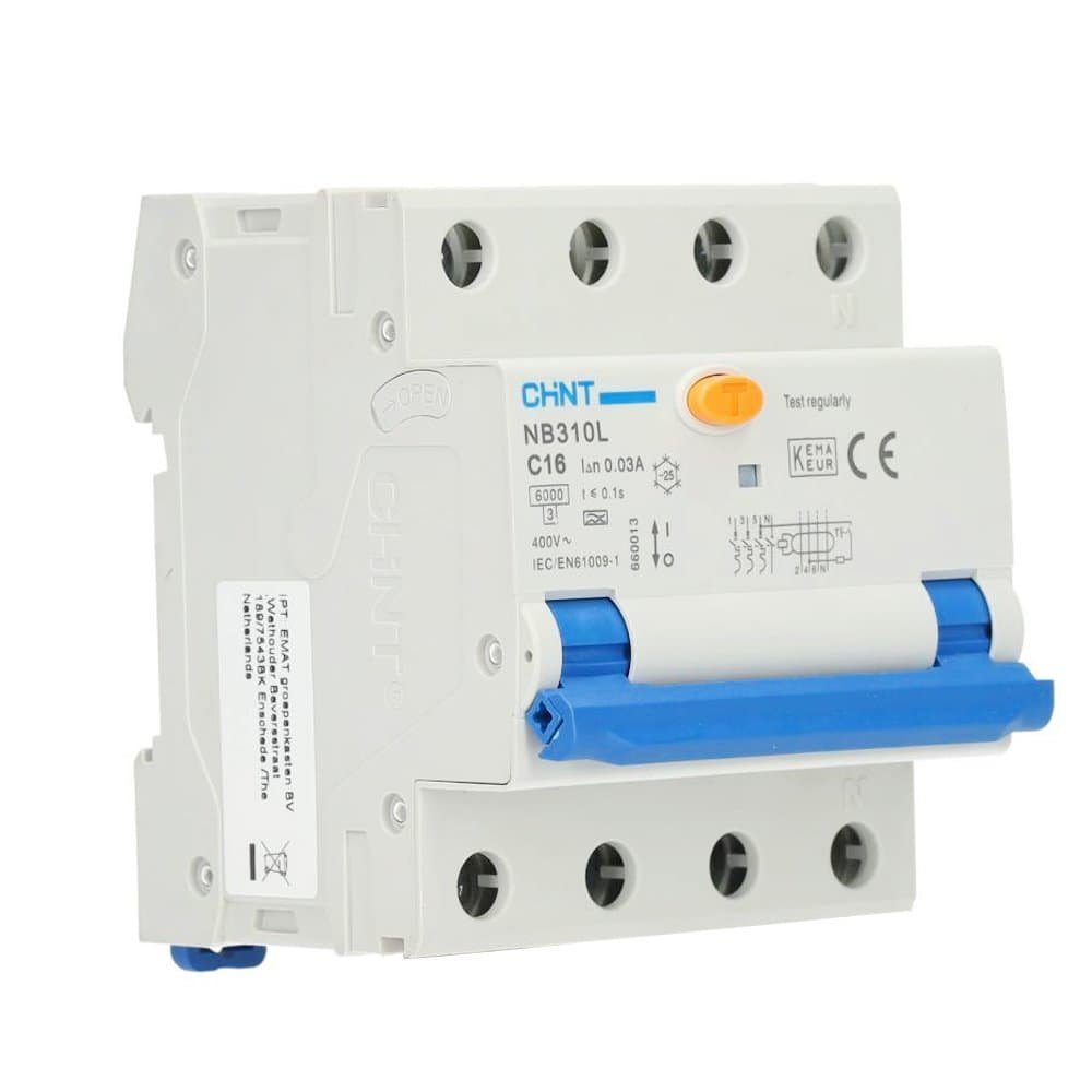 CHINT DIFFERENTIEELAUTOMAAT 4P 16A CURVE C 30MA TYPE A