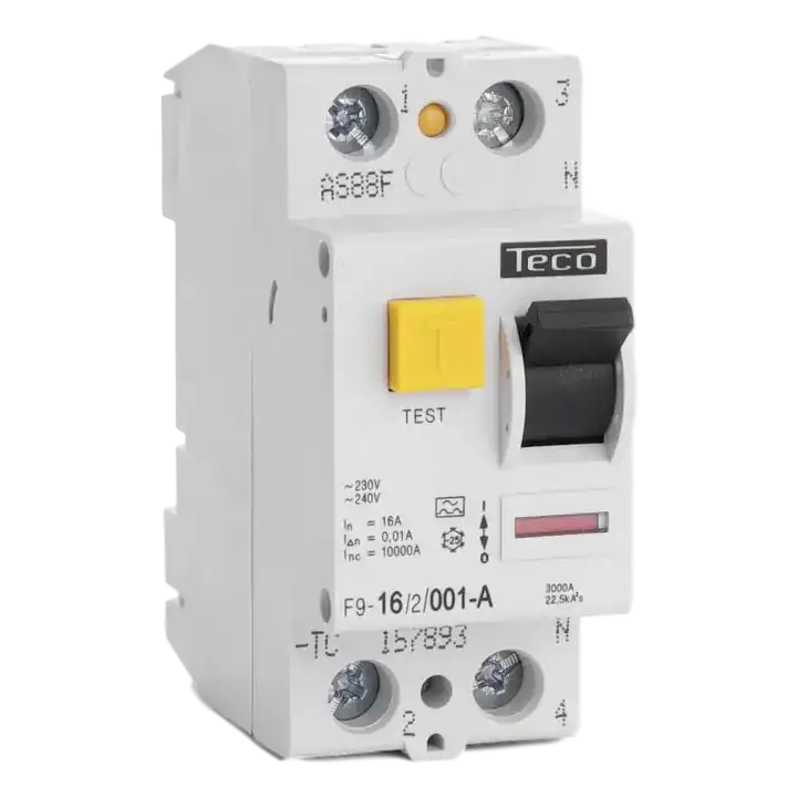 TECONEX DIFFERENTIEELSCHAKELAAR 2P 16A 10MA TYPE A