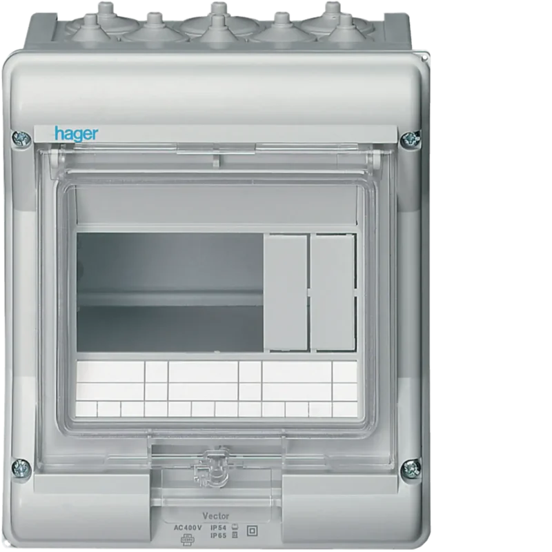 HAGER VERDEELKAST VECTOR 1RIJ 4+2 MODULES