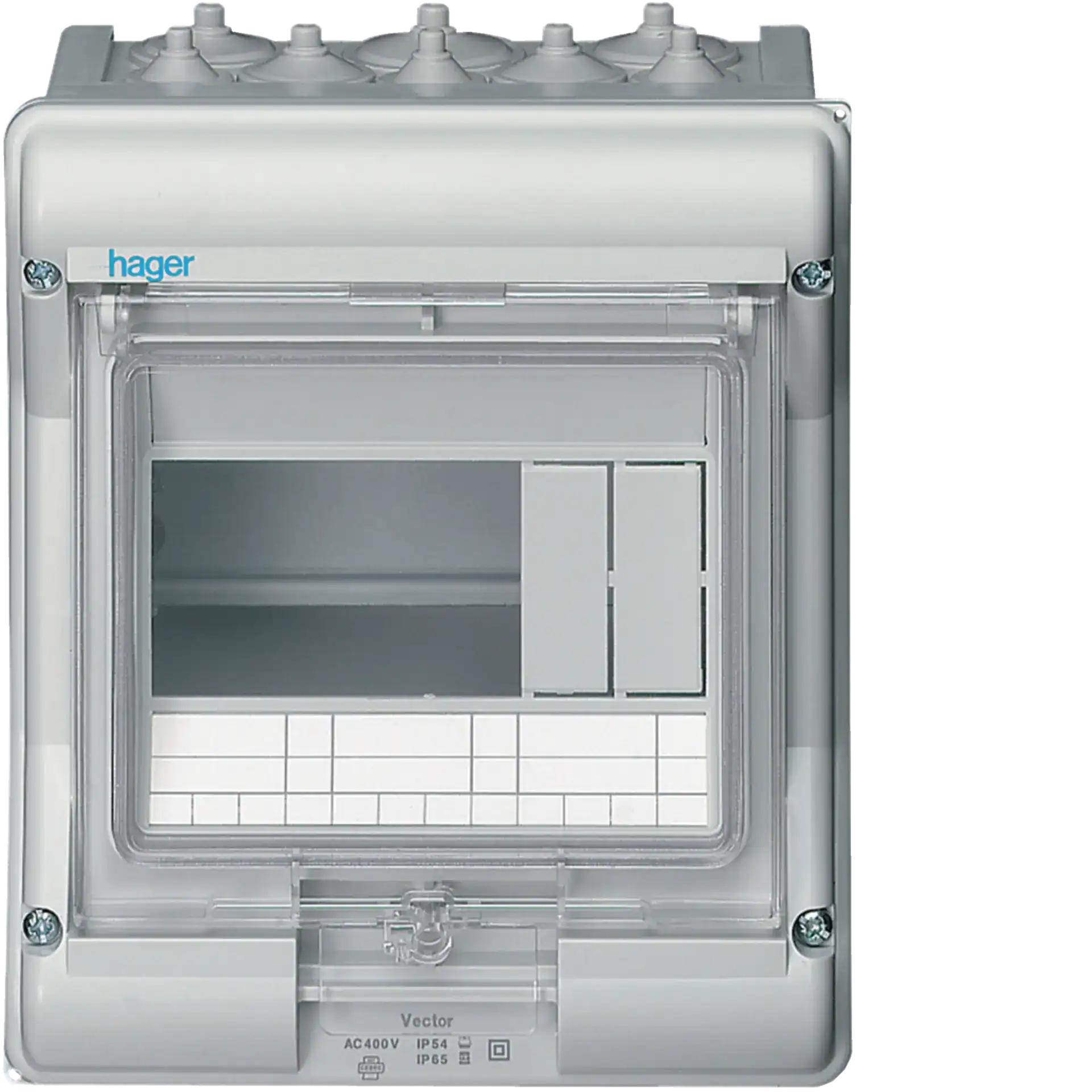 HAGER VERDEELKAST VECTOR 1RIJ 4+2 MODULES