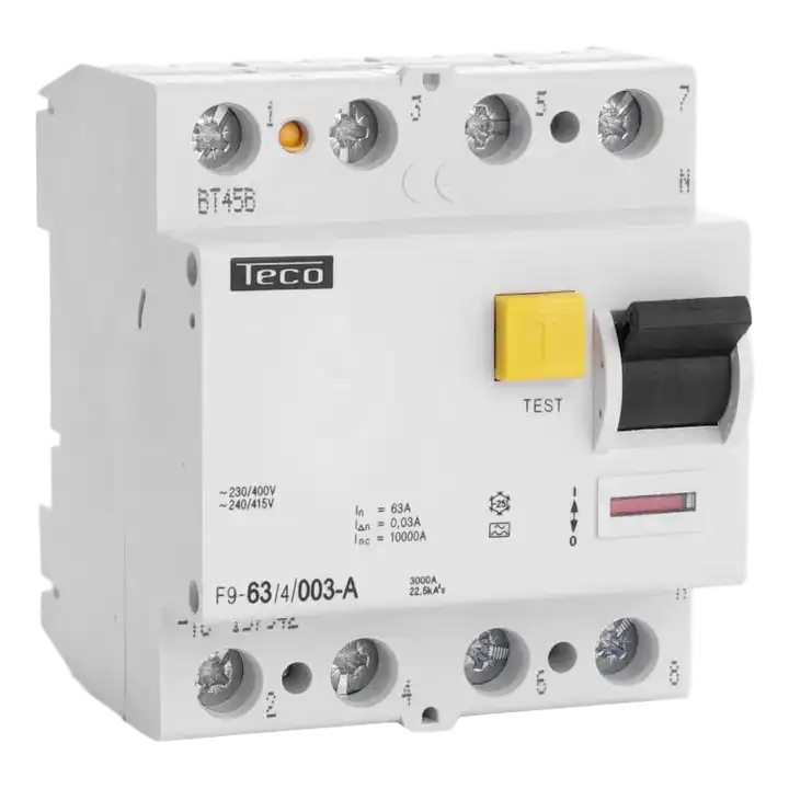 TECONEX DIFFERENTIEELSCHAKELAAR 4P 63A 30MA TYPE A